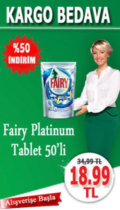  Kısa Bir Süreliğine Fairy Platinum 50'li Tablet 18.99 TL Kargo Bedava