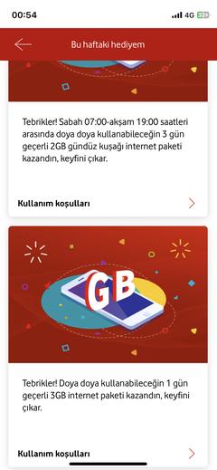 Vodafone Haftalık Çark hediyelerini buyrun yazalım