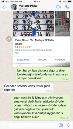 Maltepe Şöförler Odası Plaka Basımı adı altında yapılan işportacılık!