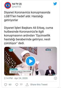 Diyanet İşleri Başkanı Ali Erbaş Covid-19'a yakalandı.