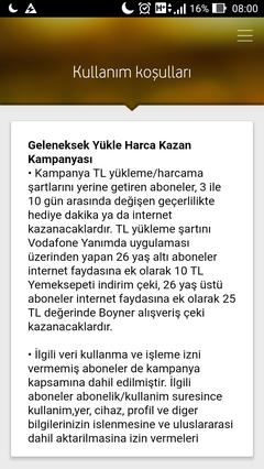 Vodafone Faturasız 25 TL Boyner çeki ve 3Gb internet