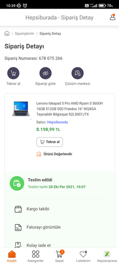 Lenovo V15 G2 Alc Amd Ryzen 7 5700U 16GB 512GB SSD