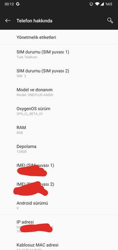 °°° ONEPLUS 6 [ANDROID 11 GELDİ] °°°