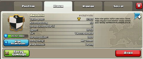 6. Seviyeye yakın klan kalesi