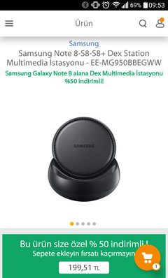 Hepsiburada samsung dex 199 lira fiyat hatasi