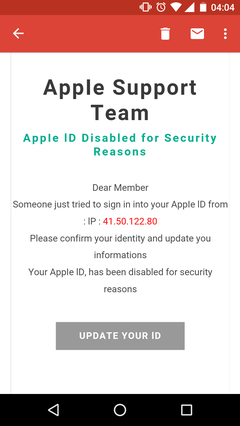  APPLE ID HIRSIZLIGI - SPAM MAIL - DİKKAT