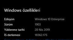 Windows 10 sürüm 1903'e, "Build 18362.175 " güncellemesi geldi.(Haziran 2019)