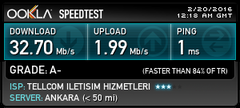  Sonunda!!! (32.70Mbps)