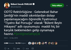 ODTÜ Rektörlüğü'nün bahar şenliklerini iptal kararına çok sayıda sanatçıdan tepki