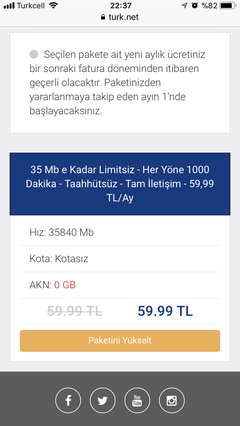 Turk.net İnternet 59.99 TAAHHÜTSÜZ