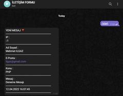 [ÜCRETSİZ] Telegram Botlu İletişim Formu