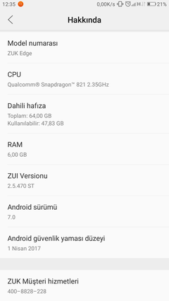 Lenovo Zuk Z2/Z2 Pro Ana Konu