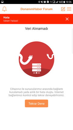 Veri alınamadı token hatası 