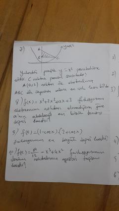  Son Matematik Yazılı Sorularım YARDIM