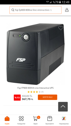 SATILIK FSP 800 UPS KUTULU FATURALI. SON İNDİRİM