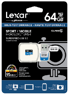  AMAZON lexar high performance 64 gb 633x Usb3.0 class 10 19.90$