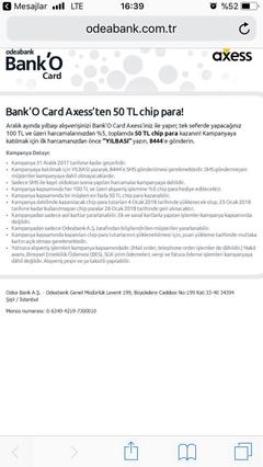 BANKO AXESS %5 CHIPPARA (KİŞİYE ÖZEL)