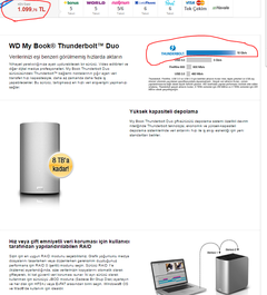  yine vatan.. WD 3,5' 8TB My Book® Thunderbolt™ Duo  1099tl