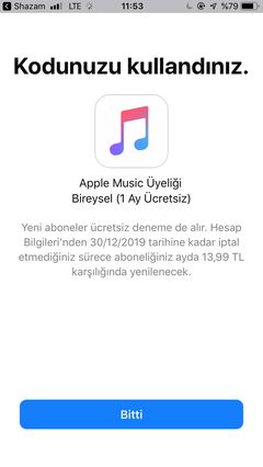 Apple Music Türkçe 4 Ay Ücretsiz