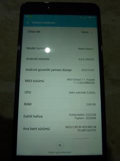  Xiaomi Redmi Note 2 Prime 32 GB Gray 600 TL + HEDİYELER