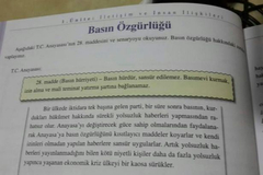 Ders kitabında 'basın özgürlüğü' yer aldı, kitabın acil toplatılması kararı alındı