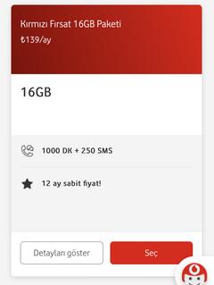 Vodafone dan Kırmızı Fırsat Tarifeleri! 24 GB 169₺, 32 GB 199₺, 16 GB 139₺ (2 NİSAN PAZAR GÜNÜ SON!)