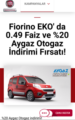 Fabrika çıkışlı Ticari Fiat Fiorino LPG