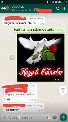 Okul Whatsapp Grubuna Cuma Mesaji Attim?