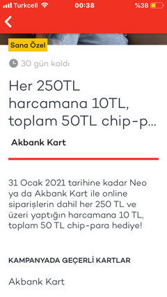 Axess 30 TL harcamaya 700 Chip para kazanma fırsatı(kişiye özel)