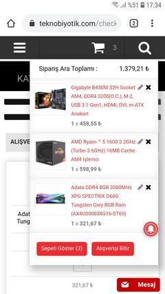 Gigabayte b450m s2h ve ryzen 5 1600 ekstra tavsiye.