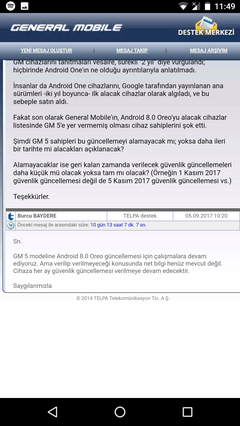 General Mobile GM 5 Model Cihazlara Android 8.0 Güncellemesinin Verilmemesi Sayesinde Neyi Öğrendik?