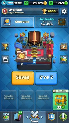 Clash royale LVL12 hesap ( isim değiştirme hakkı var)