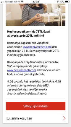 Vodafone bana ne var