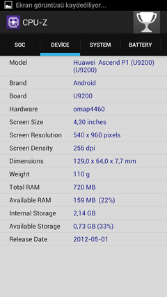  Huawei Ascend P1 - U9200