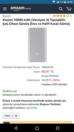 GG Kazananlar Kulübüne Xiaomi mi 3.nesil powerbank 89.90 TL