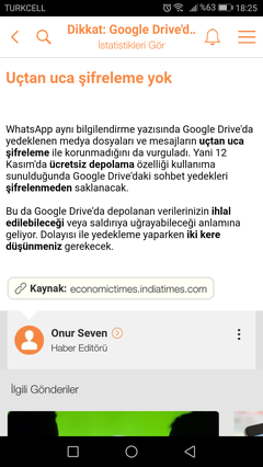 Dikkat: Google Drive'da depolanan WhatsApp yedekleri şifrelenmiyor!