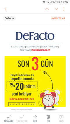 Defacto Erkek Kaban, Mont ve Parka 55,99 TL (Bitti)