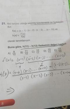 bir türev bir integral