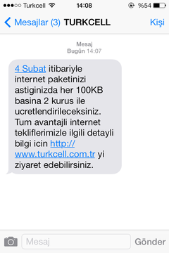  Turkcell Sınırsız 1gb internet paketi hakkında