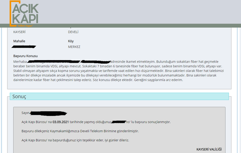 AÇIK KAPI : PORT VE ALTYAPI TALEPLERİNİZİ İLETEBİLİYORSUNUZ.