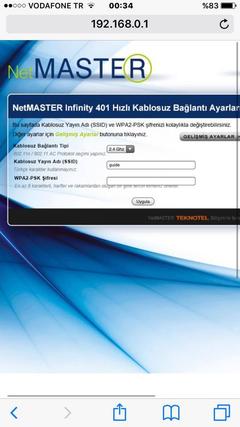 NETMASTER INFINITY401 DOCSIS 3.0 24X8 KABLOSUZ MODEM