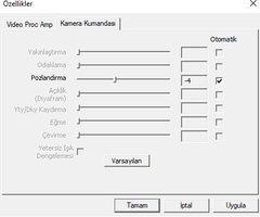 Webcam ayarları yapıyorum kaydetmiyor !