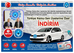 AYTEMİZ'de KAMU-SEN üyelerine özel indirim (lpg%8, benzin%3, dizel%6)