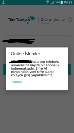 Turk Telekom Online İşlemlere giremiyorum