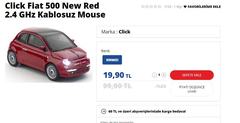 EDIT ÜRÜN SATISTA AMA STOK YOK DİYE İPTAL Fiat 500 New Red 2.4 GHz Kablosuz Mouse  19.90 amazon 43$ 