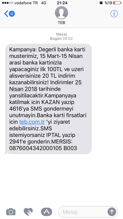 TEB banka kartı ilk alışverişin %50 bizden max.40₺