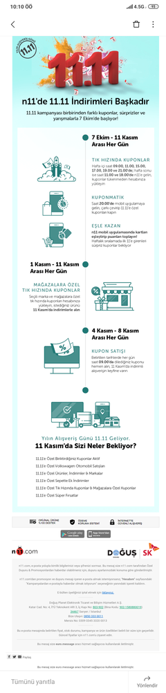 N11- 11.11 Başlıyor Kuponlar Yağıyor -Bitti
