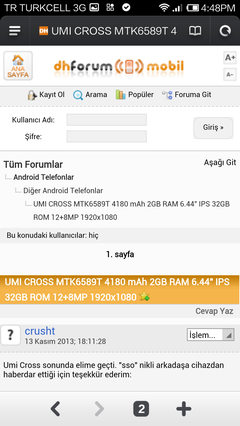  UMI CROSS MTK6589T 4180 mAh 2GB RAM 6.44' IPS 32GB ROM 12+8MP 1920x1080