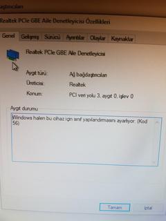 Windows 10 Ethernet Kod 56 Hatası