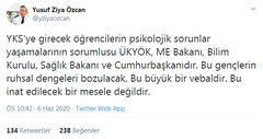 Eski Yök Başkanından bize destek 